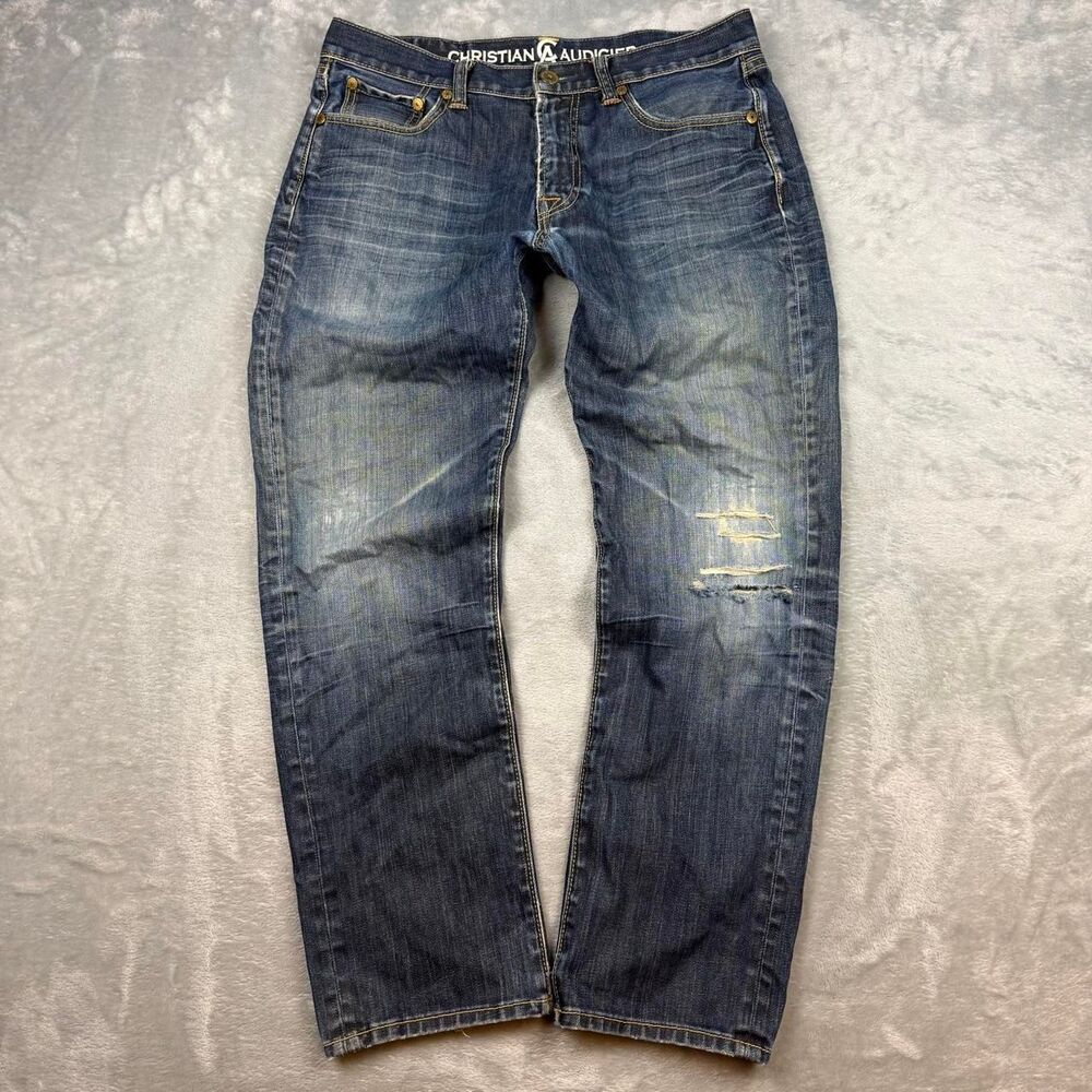 Christian-audigier Men's Blue and Navy Jeans